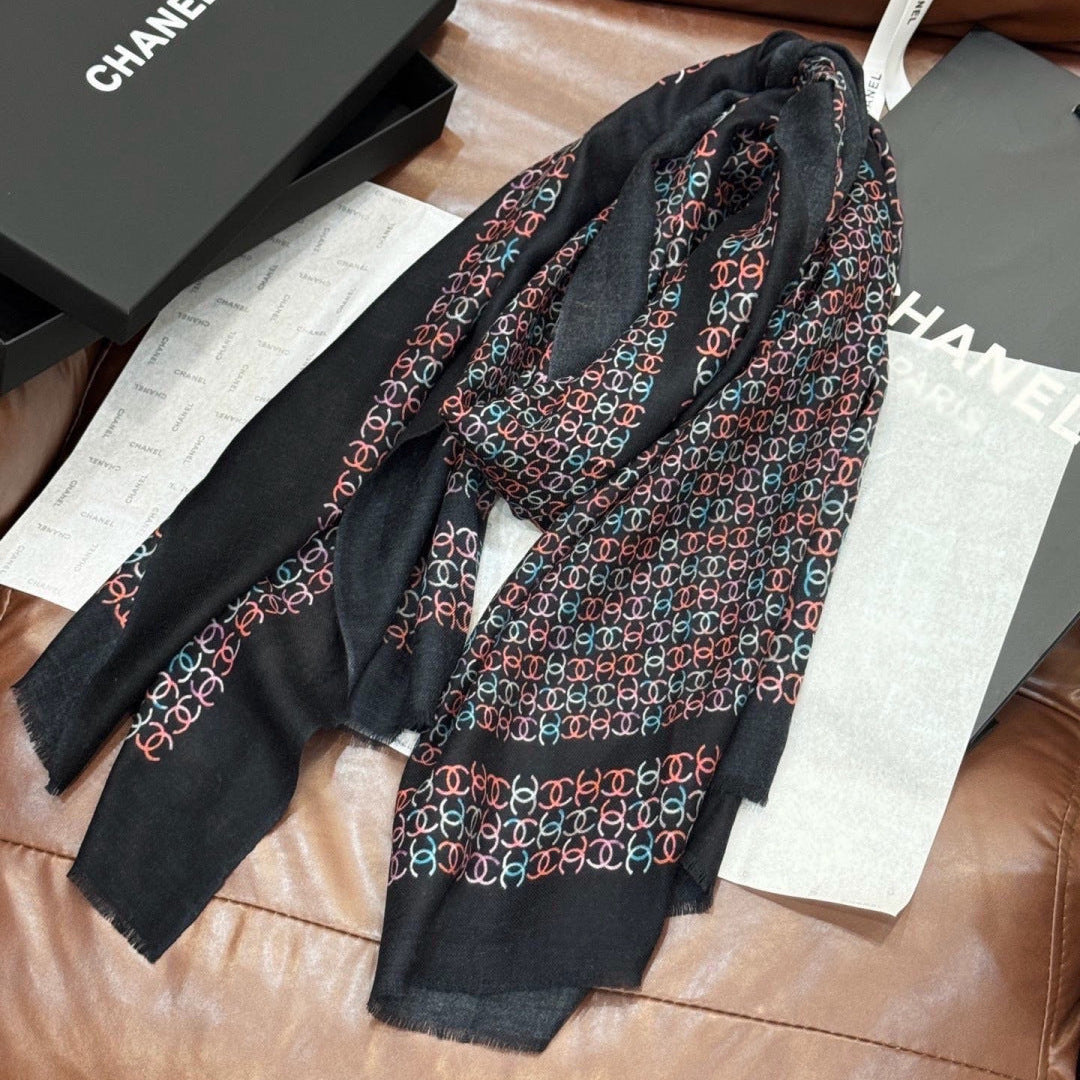 CHANEL 26S SCARF 200 IN CASHMERE AND SILK 306090