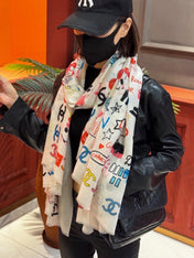 CHANEL 26S SCARF 200 IN CASHMERE AND SILK 307209