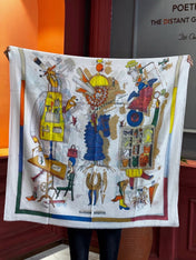 HERMES 26S LONG SCARF 200 IN CASHMERE AND SILK 307235