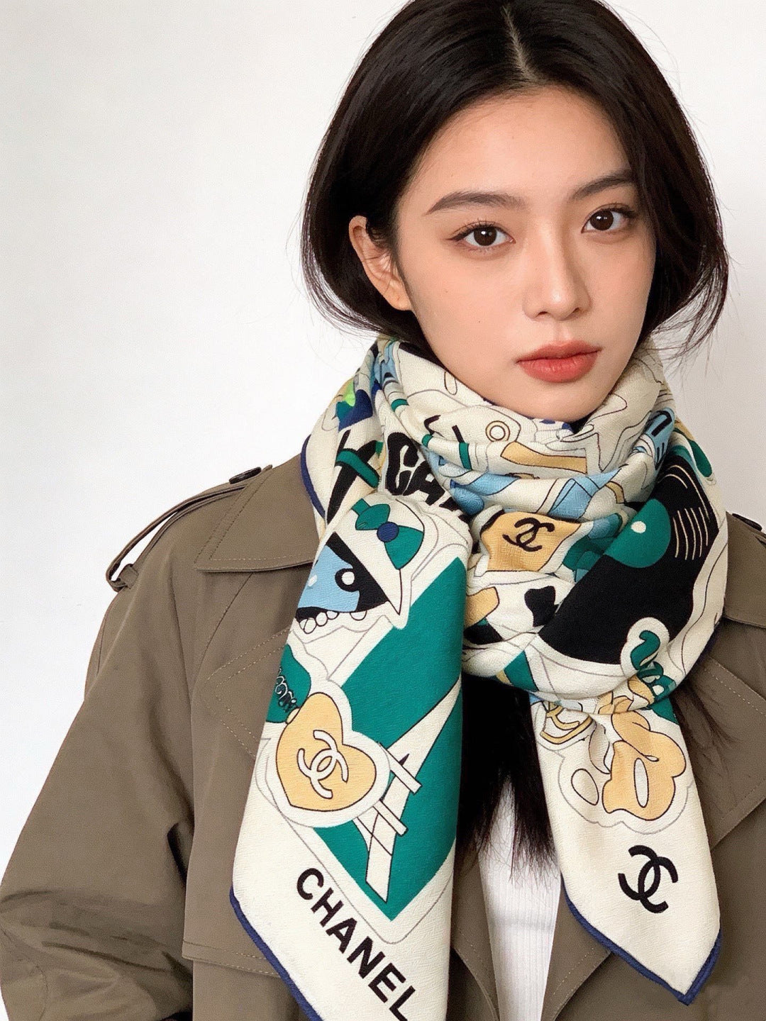 CHANEL 26S SCARF 135 IN CASHMERE AND SILK 309868