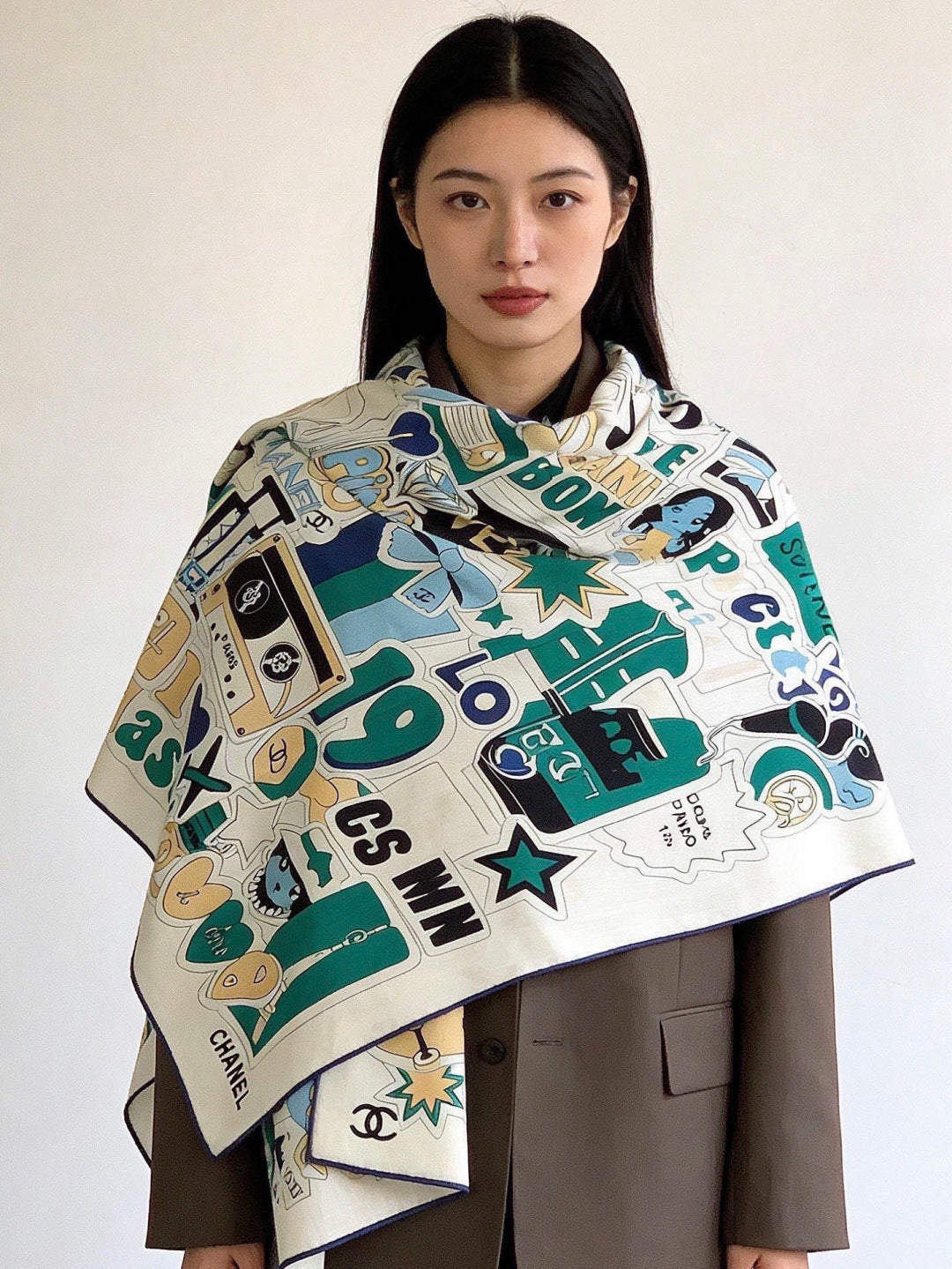 CHANEL 26S SCARF 135 IN CASHMERE AND SILK 309868