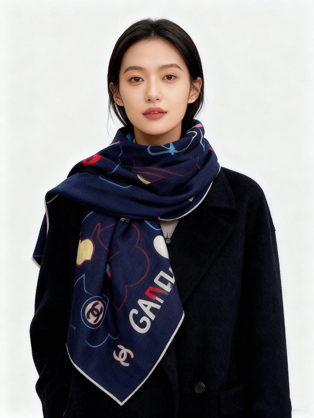CHANEL 26S SCARF 135 IN CASHMERE AND SILK 309914