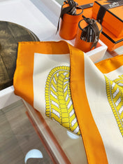HERMES 26S PRINTED SQUARE SCARF 88 IN SILK 309938