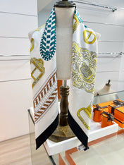 HERMES 26S PRINTED SQUARE SCARF 88 IN SILK 309939