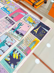 HERMES 26S PRINTED SQUARE SCARF 88 IN SILK 309945