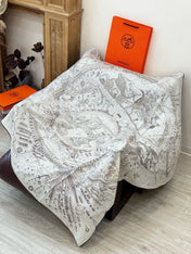 HERMES 26S PRINTED SQUARE SCARF 135 IN SILK 311978