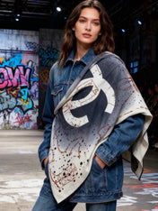 CHANEL 26S SCARF 140 IN SILK AND CASHMERE 313316