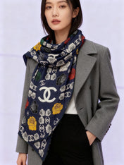 CHANEL 26S SCARF 140 IN SILK AND CASHMERE 313321