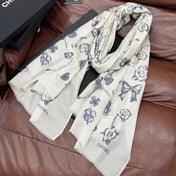 CHANEL 26S PRINTED SHAWL 200 IN SILK 313395