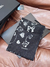 CHANEL 26S PRINTED SHAWL 200 IN SILK 313396