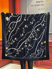 CHANEL 26S PRINTED SHAWL 200 IN SILK 313405