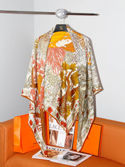 HERMES 26S SCARF 135 IN SILK AND CASHMERE 492457