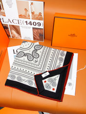 HERMES 26S SCARF 135 IN SILK AND CASHMERE 498485