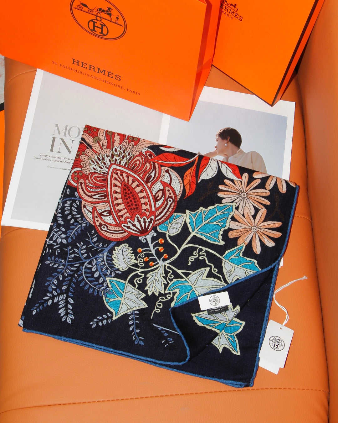 HERMES 26S SCARF 135 IN SILK AND CASHMERE 499970