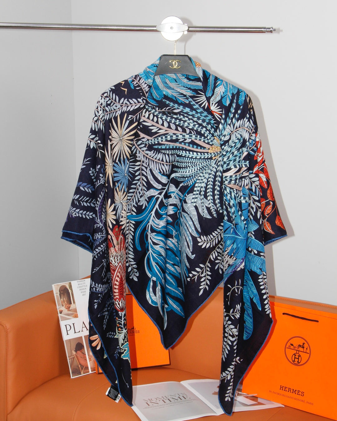 HERMES 26S SCARF 135 IN SILK AND CASHMERE 499970