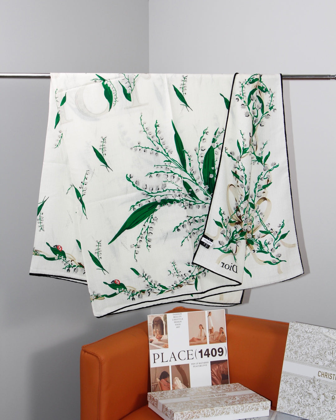 DIOR 26S SCARF 135 IN SILK AND CASHMERE 509321