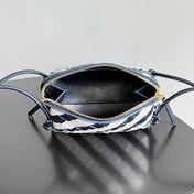 BOTTEGA VENETA 25S CONCERT POUCH 18 IN ZEBRA PATTERN CALFSKIN GOLD HARDWARE