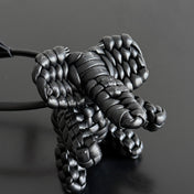 BOTTEGA VENETA 25S DAMEN ELEPHANT CHARM IN BLACK CALFSKIN