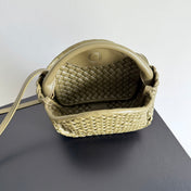 BOTTEGA VENETA 25S COBBLE BAG 23 IN ARMY GREEN CALFSKIN