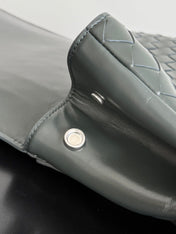 BOTTEGA VENETA 25S BACK TO SCHOOL BACKPACK 39 IN MUTED TEAL GRAY CALFSKIN