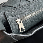 BOTTEGA VENETA 25S DIAGO 22 IN STEEL GRAY CALFSKIN SILVER HARDWARE