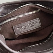 BOTTEGA VENETA 25S VENETO BAG 27 IN DARK BROWN CALFSKIN SILVER HARDWARE