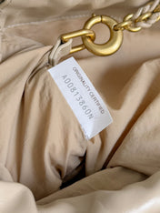 BOTTEGA VENETA 25S DUSTBAG NOTTE 33 IN WARM BEIGE CALFSKIN GOLD HARDWARE