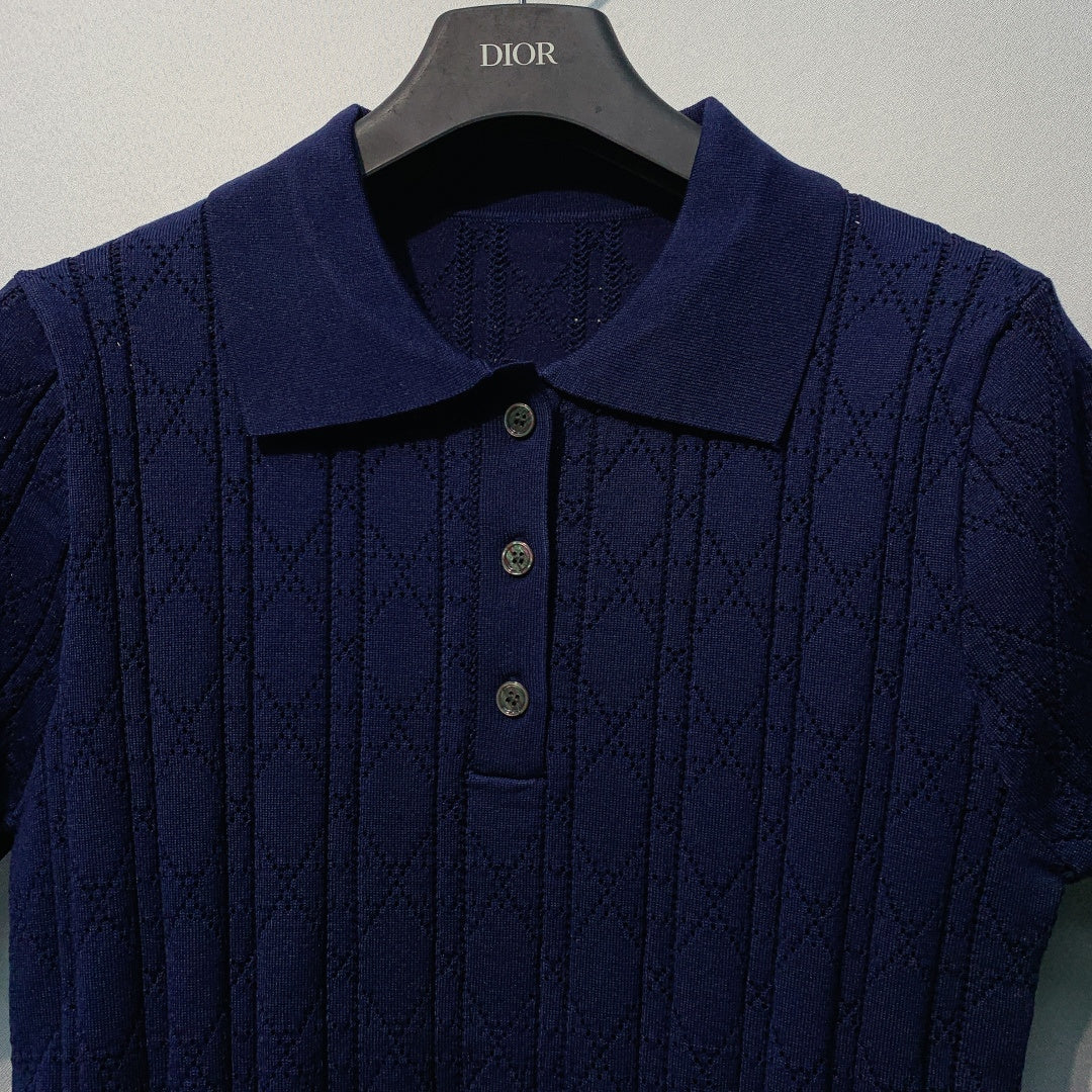 DIOR 26S SHORT-SLEEVE POLO SWEATER 1212