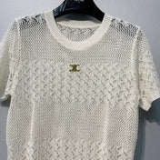 CELINE 26S LOGO SHORT SLEEVE KNITTED TOP 178