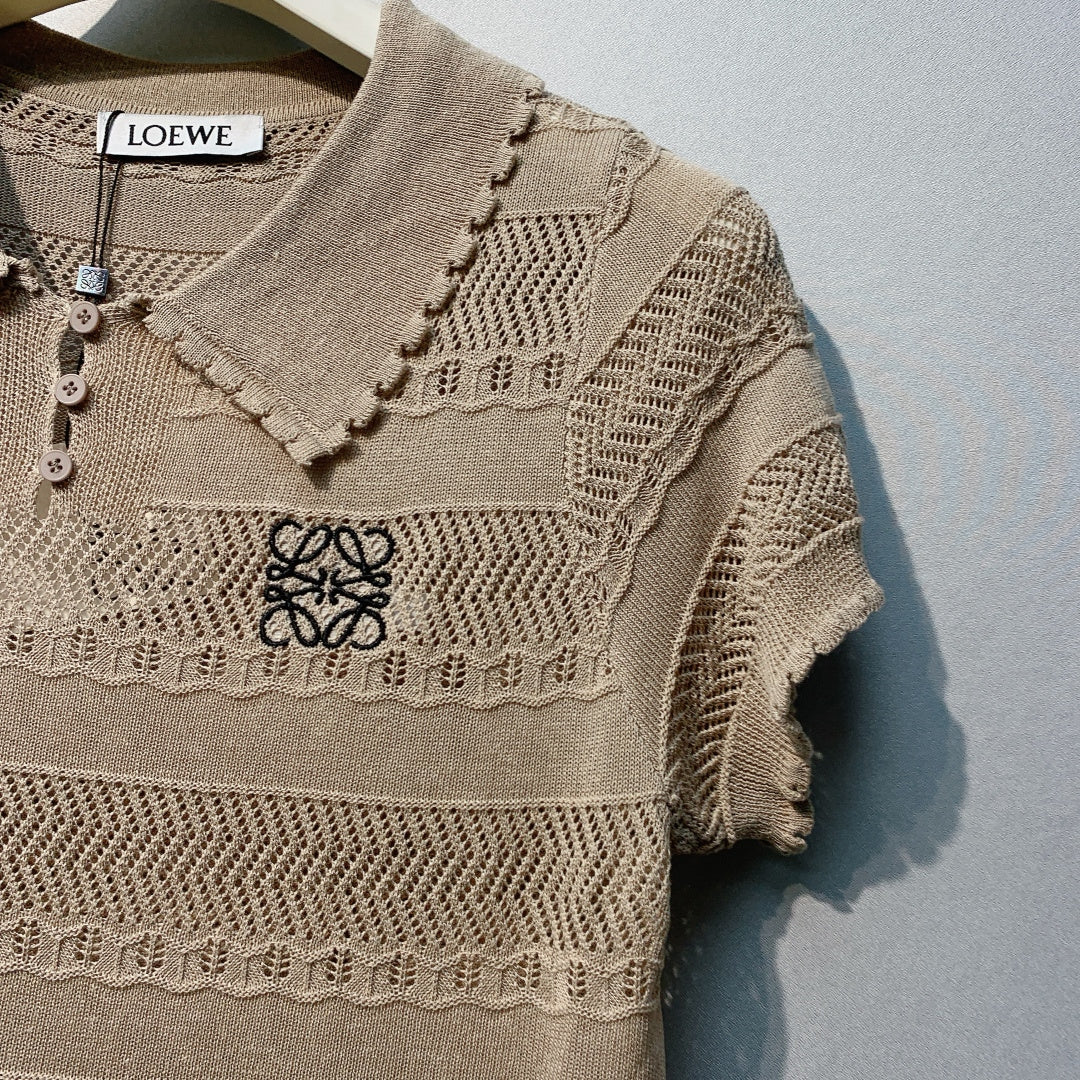 LOEWE 26S OPEN KNIT POLO 359