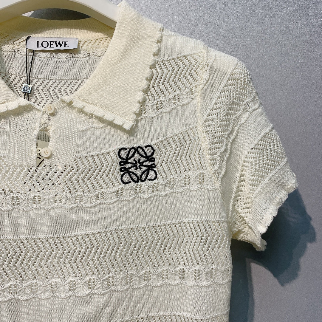 LOEWE 26S OPEN KNIT POLO 358
