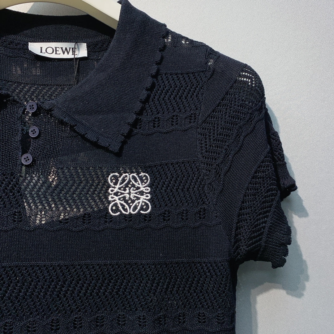 LOEWE 26S OPEN KNIT POLO 357