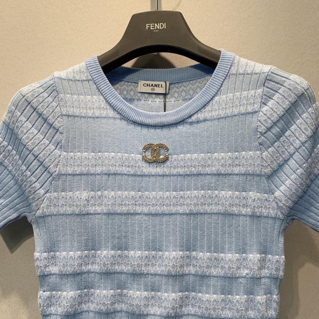 CHANEL 26S KNIT SHORT SLEEVE T-SHIRT STYLE 1284