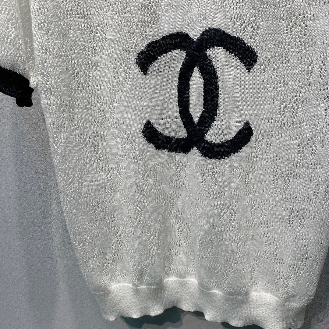 CHANEL 26S SHORT SLEEVE KNIT POLO STYLE 1247