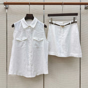 HERMES 26S SLEEVELESS TOP & SKIRT SET 774
