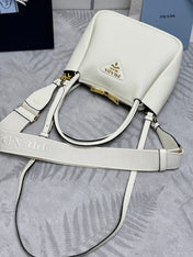 PRADA 25S SMALL BAG 23 IN IVORY CALFSKIN GOLD HARDWARE