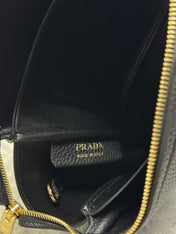 PRADA 25S SMALL BAG 23 IN BLACK CALFSKIN GOLD HARDWRE