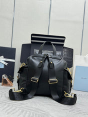 PRADA 25S EXPLORE MEDIUM BACKPACK 29 IN BLACK CALFSKIN GOLD HARDWARE