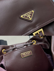 PRADA 25S EXPLORE MEDIUM BACKPACK 29 IN SIENNA CALFSKIN GOLD HARDWRE