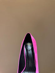 BALMAIN 26S HIGH HEELS 100 MM IN DARK PINK SUEDE