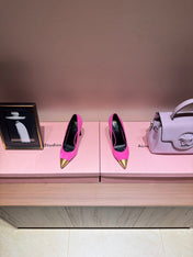 BALMAIN 26S HIGH HEELS 100 MM IN DARK PINK SUEDE