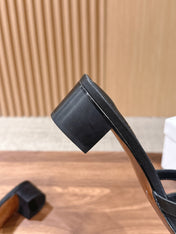 DIOR 26S HEEL SANDALS IN BLACK CALFSKIN STRAPPY