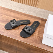 DIOR 26S SLIDE SANDALS IN BLACK CALFSKIN CD LOGO