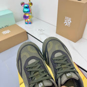 LOEWE 26S RUNNING SNEAKERS IN DARK OLIVE GREEN MESH