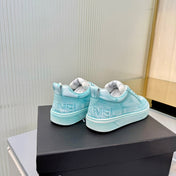 CHANEL 26S LOW-TOP SNEAKERS IN LIGHT MINT BLUE CALFSKIN