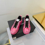CHANEL 26S LOW-TOP SNEAKERS IN DARK PINK CALFSKIN