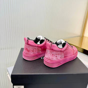 CHANEL 26S LOW-TOP SNEAKERS IN DARK PINK CALFSKIN