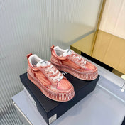 CHANEL 26S LOW-TOP SNEAKERS IN PINK GRAFFITI PATTERN CALFSKIN