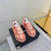 CHANEL 26S LOW-TOP SNEAKERS IN PINK GRAFFITI PATTERN CALFSKIN