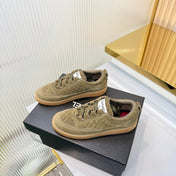 CHANEL 26S SNEAKERS IN MOSS GREEN SUEDE